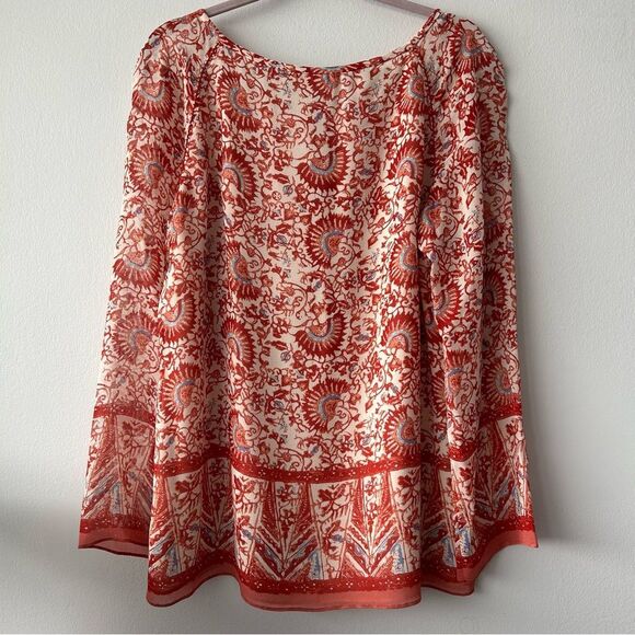 Tory Burch Red and White Floral Blouse - Picture 9 of 13